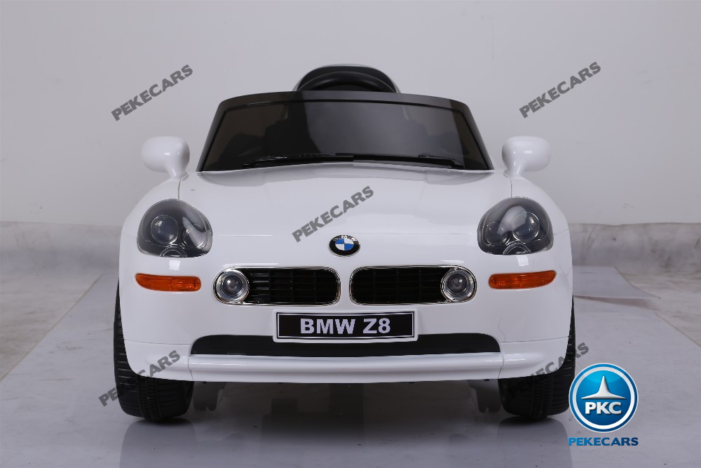 Coche eléctrico infantil BMW Z8 12V Blanco vista frontal