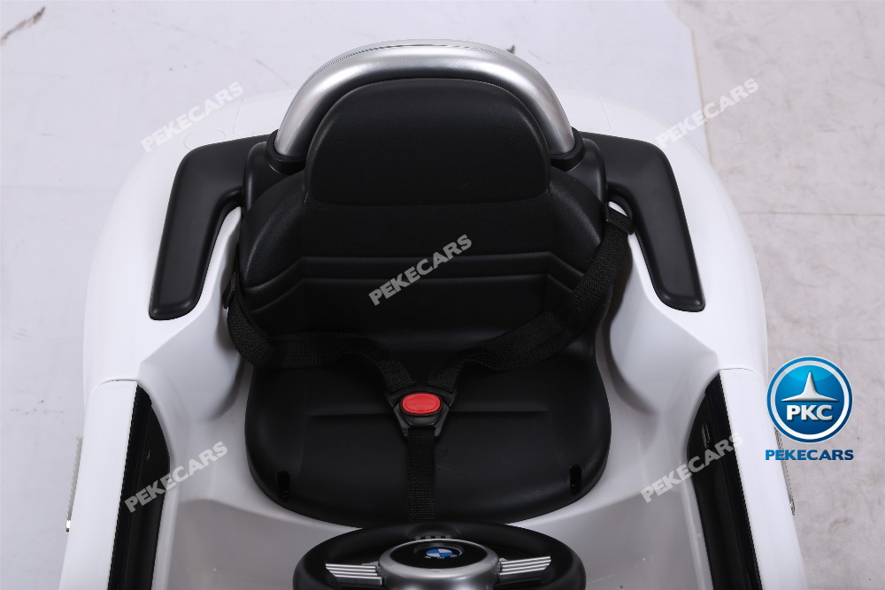 Coche eléctrico infantil BMW Z8 12V Blanco asiento acolchado en piel