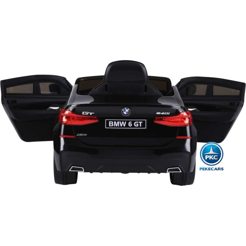 Coche electrico para niños BMW 6 GT 12V Negro Metalizado - trasera puertas