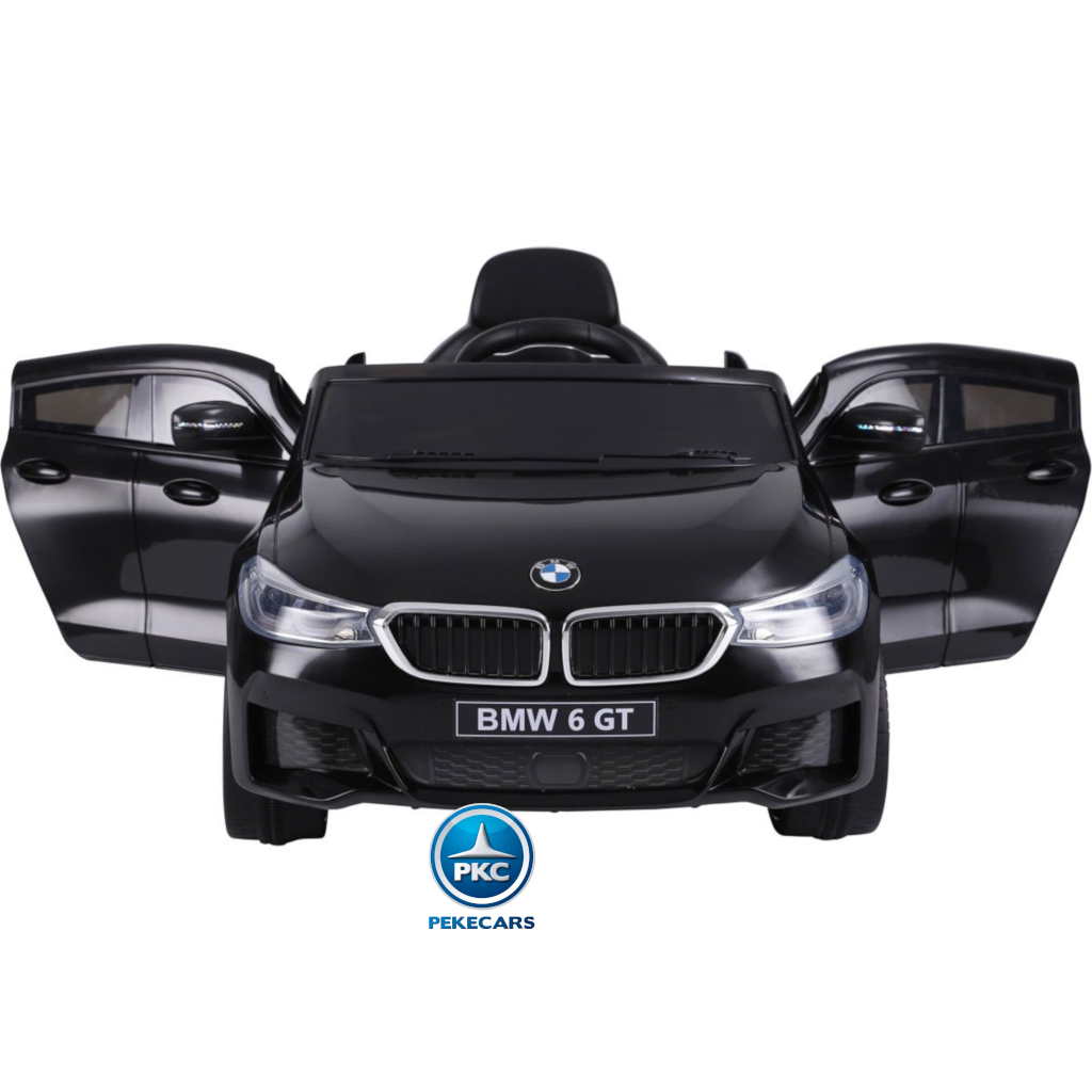 Coche electrico para niños BMW 6 GT 12V Negro Metalizado - delantera puertas