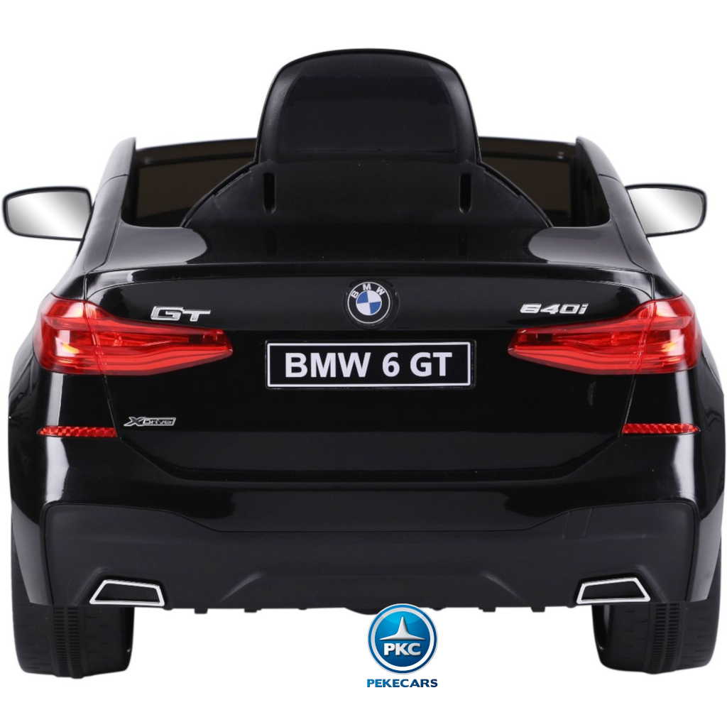Coche electrico para niños BMW 6 GT 12V Negro Metalizado - vista trasera