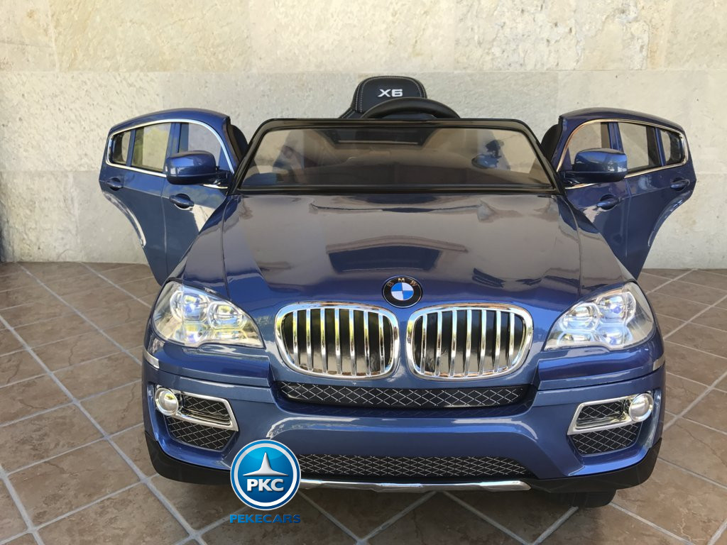 Coche electrico infantil BMW X6 Azul Metalizado vista frontal