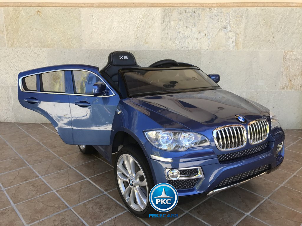 Coche electrico para niños BMW X6 Azul Metalizado con apertura de puertas