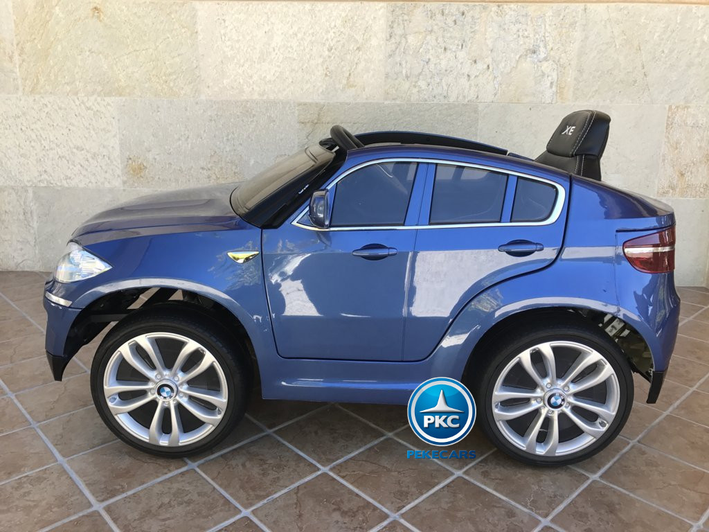 Coche electrico para niños BMW X6 Azul Metalizado con conexion MP3