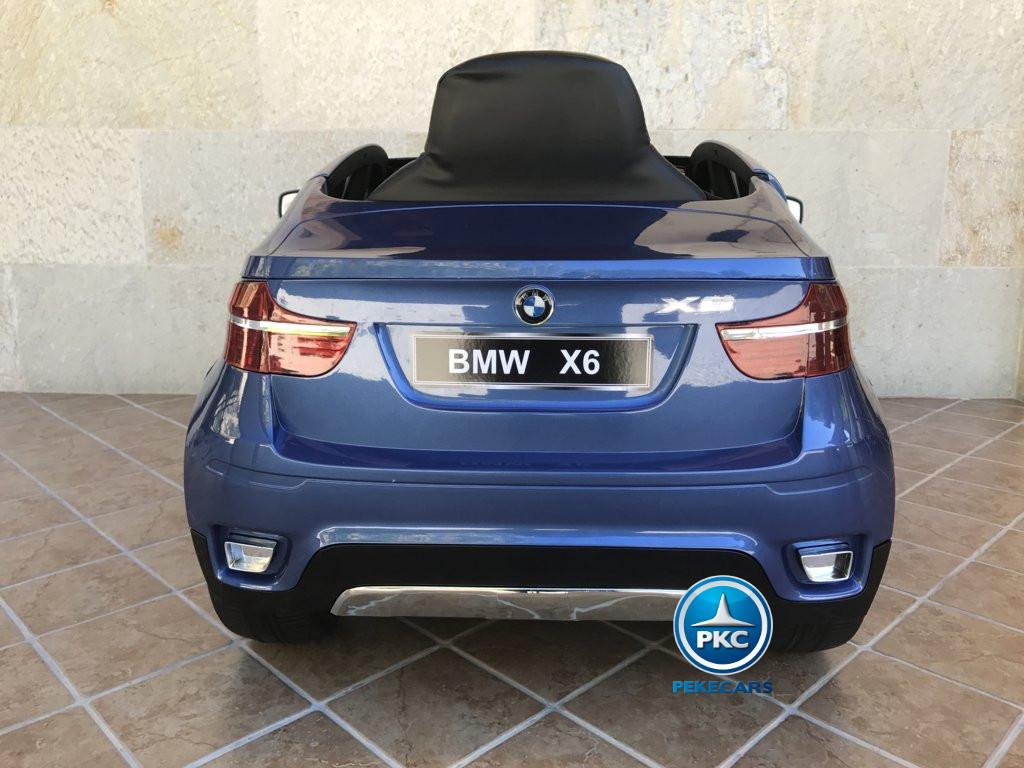 Coche electrico infantil BMW X6 Azul Metalizado vista trasera