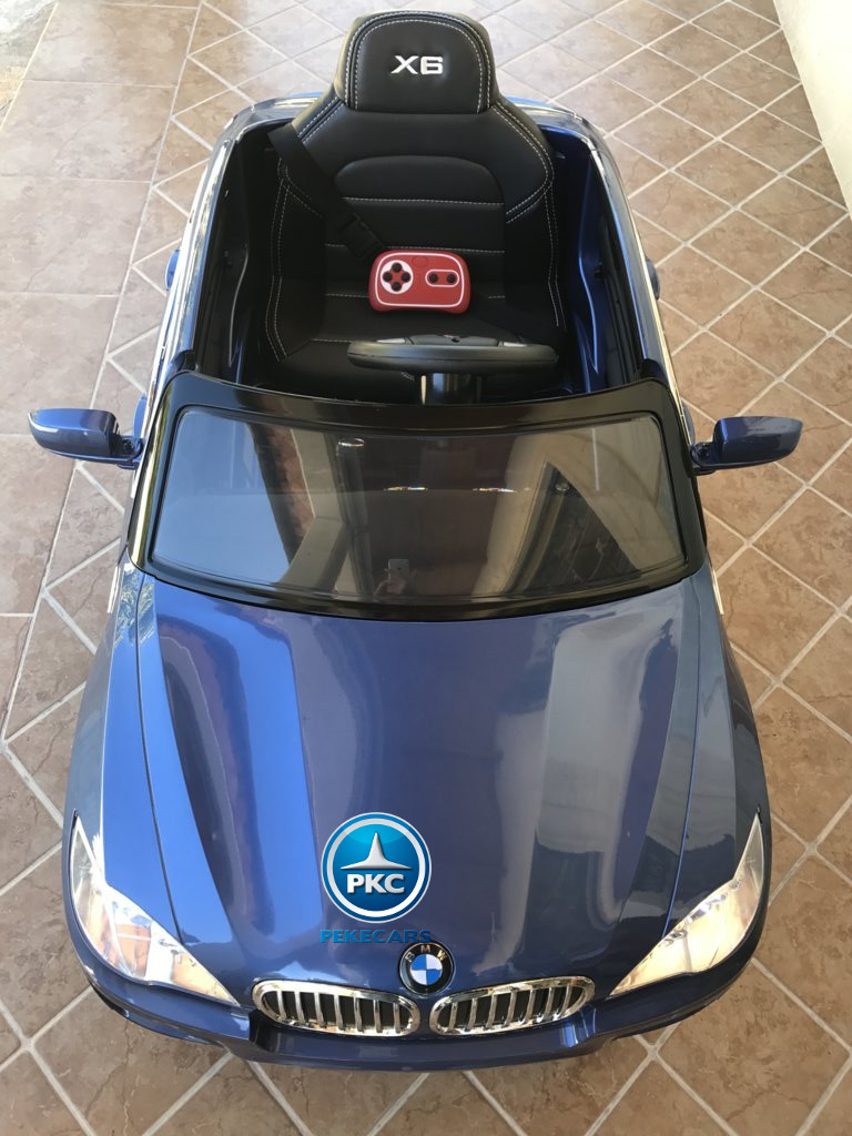 Coche electrico para niños BMW X6 Azul Metalizado visto desde arriba