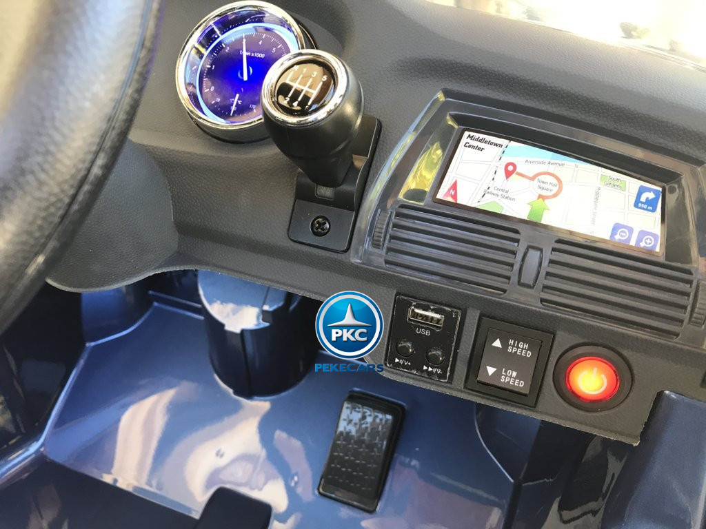 Coche electrico para niños BMW X6 Azul Metalizado con conexión USB