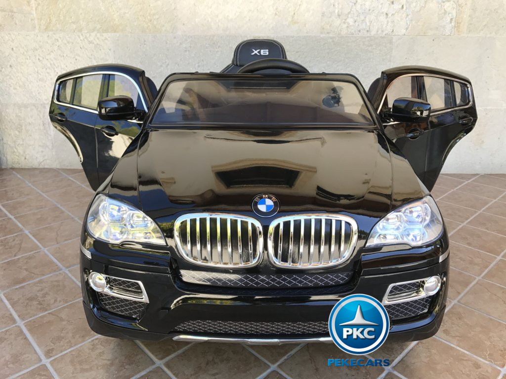 Coche electrico infantil BMW X6 Negro Metalizado vista frontal