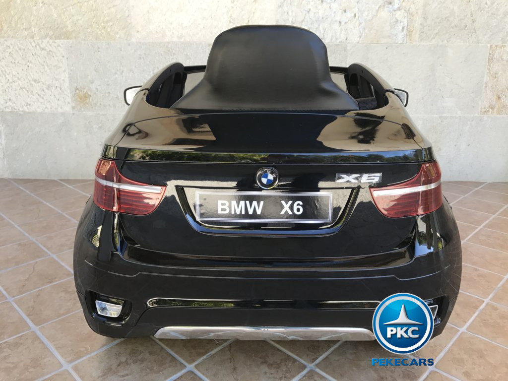 Coche electrico infantil BMW X6 Negro Metalizado vista trasera
