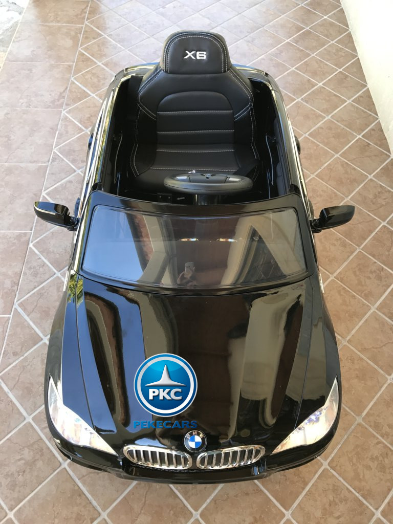 Coche electrico para niños BMW X6 Negro Metalizado visto desde arriba