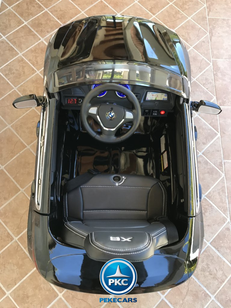 Coche electrico infantil BMW X6 Negro Metalizado interior