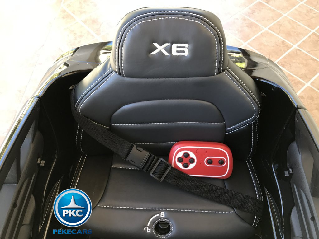 Coche electrico infantil BMW X6 Negro Metalizado asiento acolchado en piel