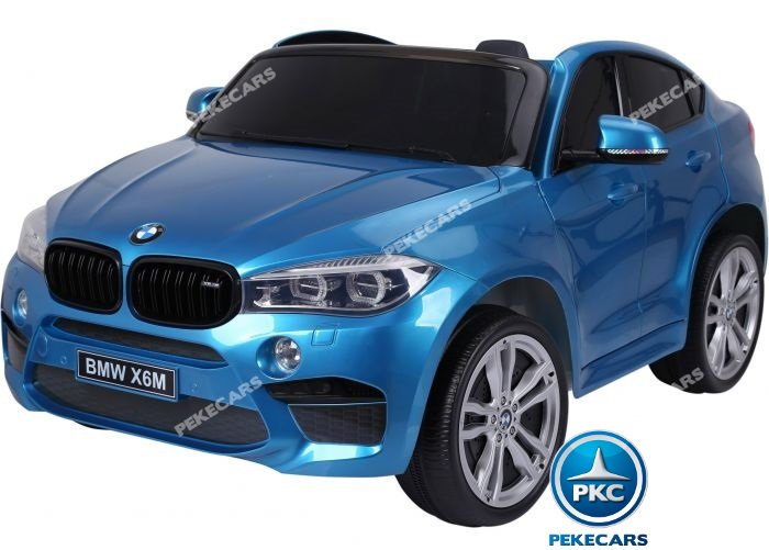 Coche electrico infantil BMW X6 2 plazas Azul Metalizado con luces LED