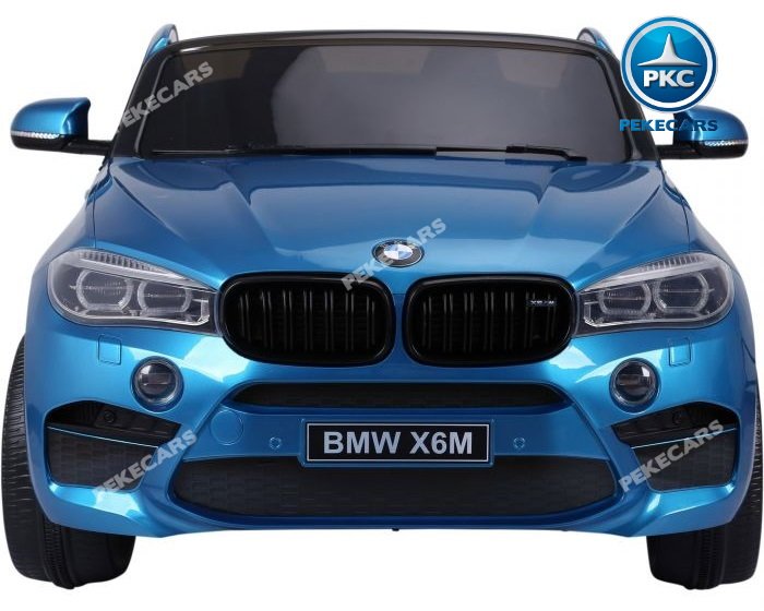 Coche electrico para niños BMW X6 2 plazas Azul Metalizado vista frontal