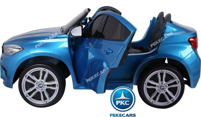 Coche electrico infantil BMW X6 2 plazas Azul Metalizado suspension en las 4 ruedas
