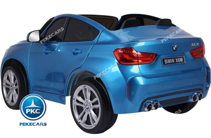 Coche electrico para niños BMW X6 2 plazas Azul Metalizado con ruedas de caucho antipinchazos