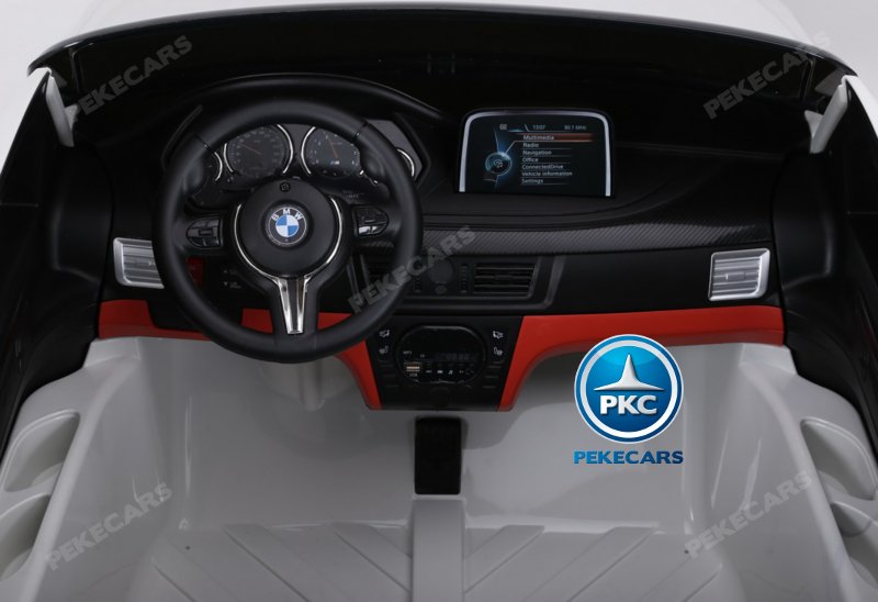 Coche electrico para niños BMW X6 2 plazas Plata Metalizado vista frontal