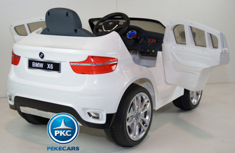 Coche electrico para niños BMW X6 Blanco con apertura de puertas