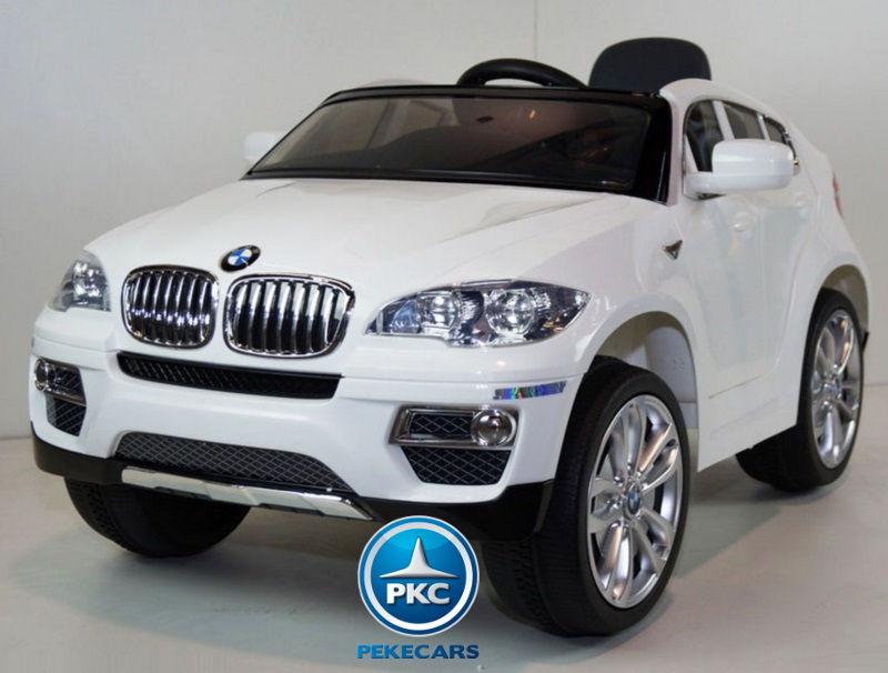 Coche electrico para niños BMW X6 Blanco con conexion MP3