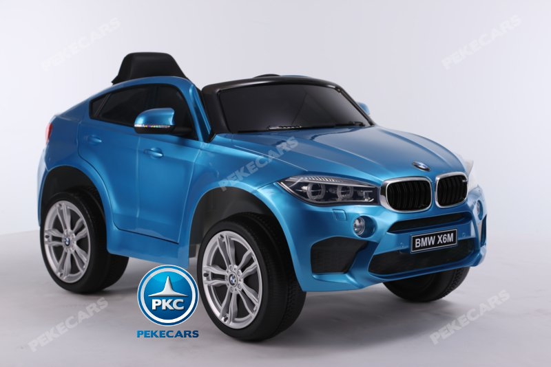Coche electrico para niños BMW X6M Azul Metalizado con ruedas de caucho antipinchazos