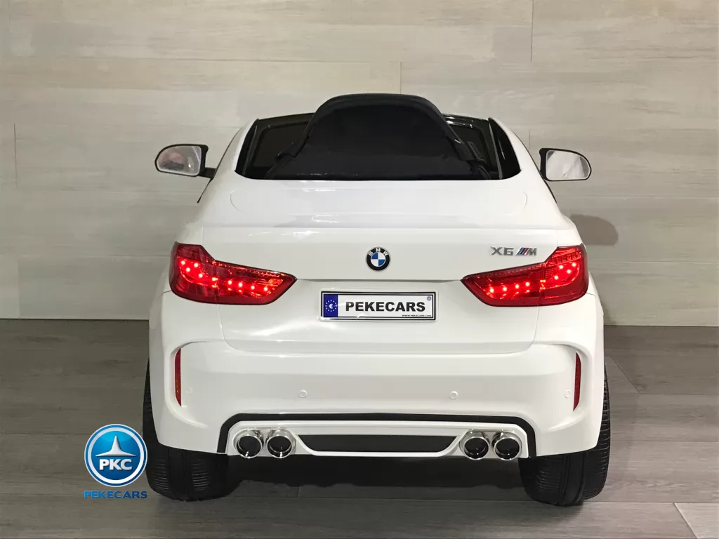 Coche electrico para niños BMW X6M Blanco vista trasera