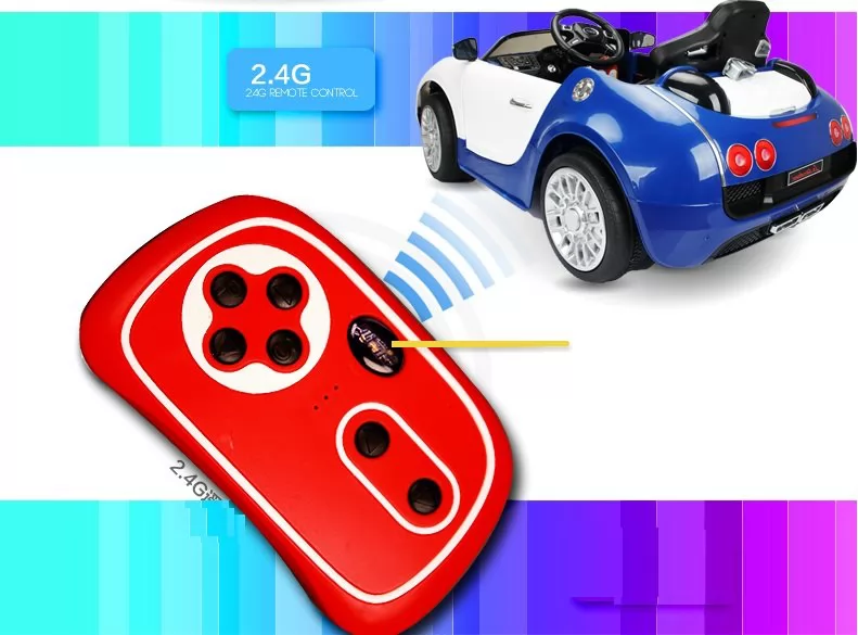 Coche electrico para niños Bugatti Veyron Style Azul con mando radiocontrol 2.4G