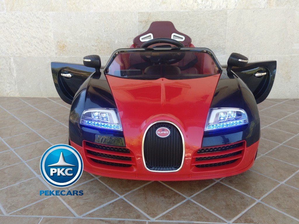 Coche electrico Infantil Bugatti Veyron Style Rojo vista frontal