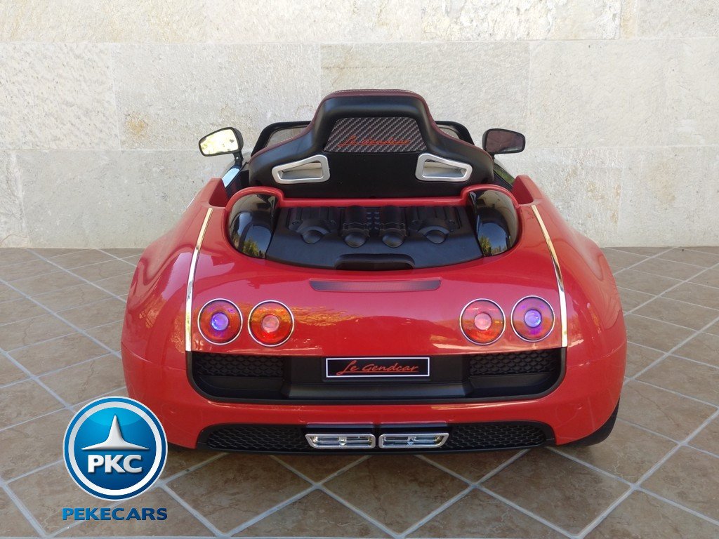 Coche electrico Infantil Bugatti Veyron Style Rojo vista trasera
