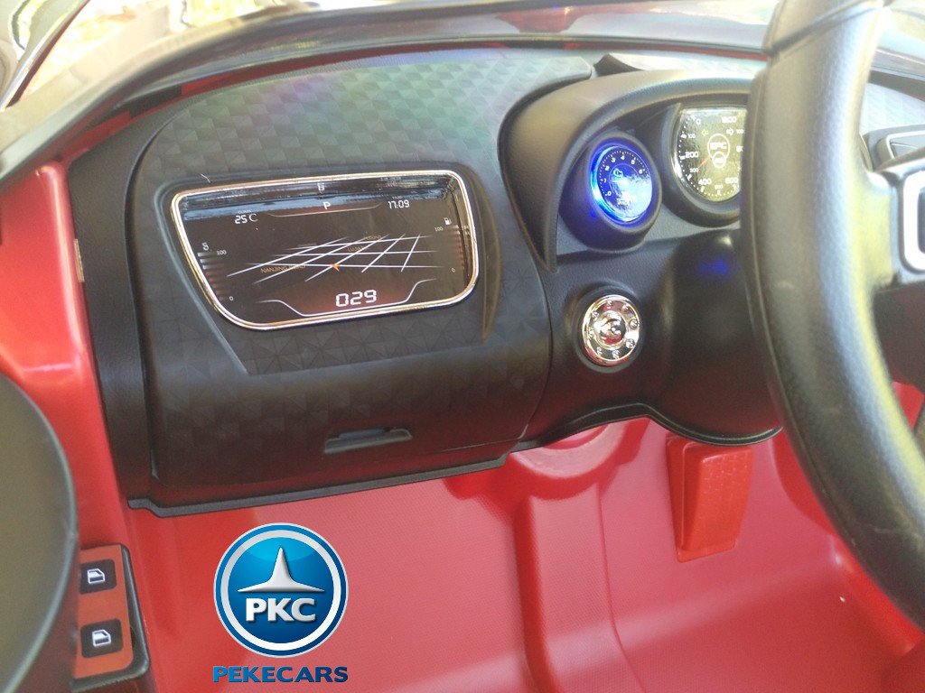 Coche electrico Infantil Bugatti Veyron Style Rojo salpicadero iluminado
