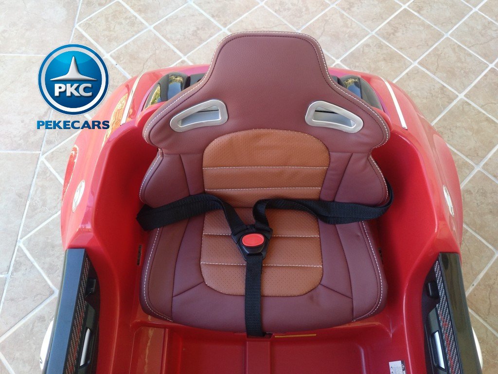 Coche electrico Infantil Bugatti Veyron Style Rojo con asiento acolchado