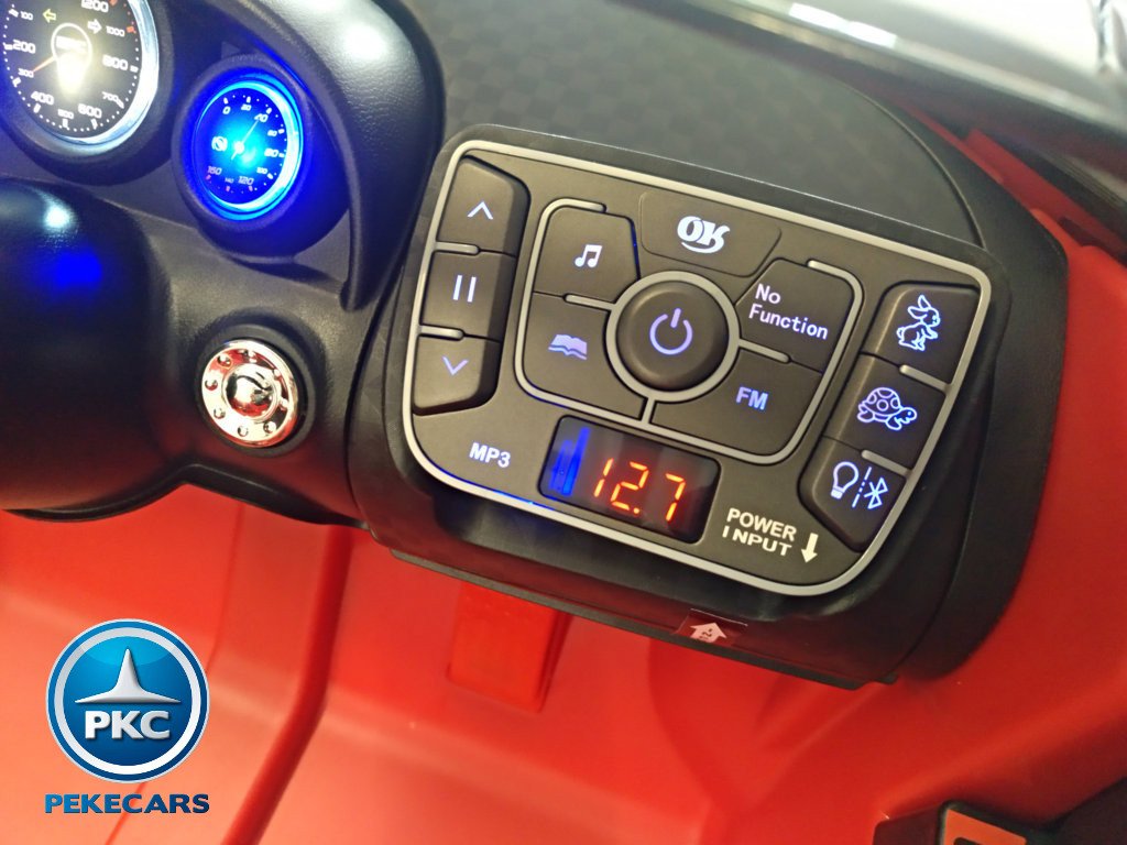 Coche electrico para niños Bugatti Veyron Style Rojo nuevo dashboard con radio FM