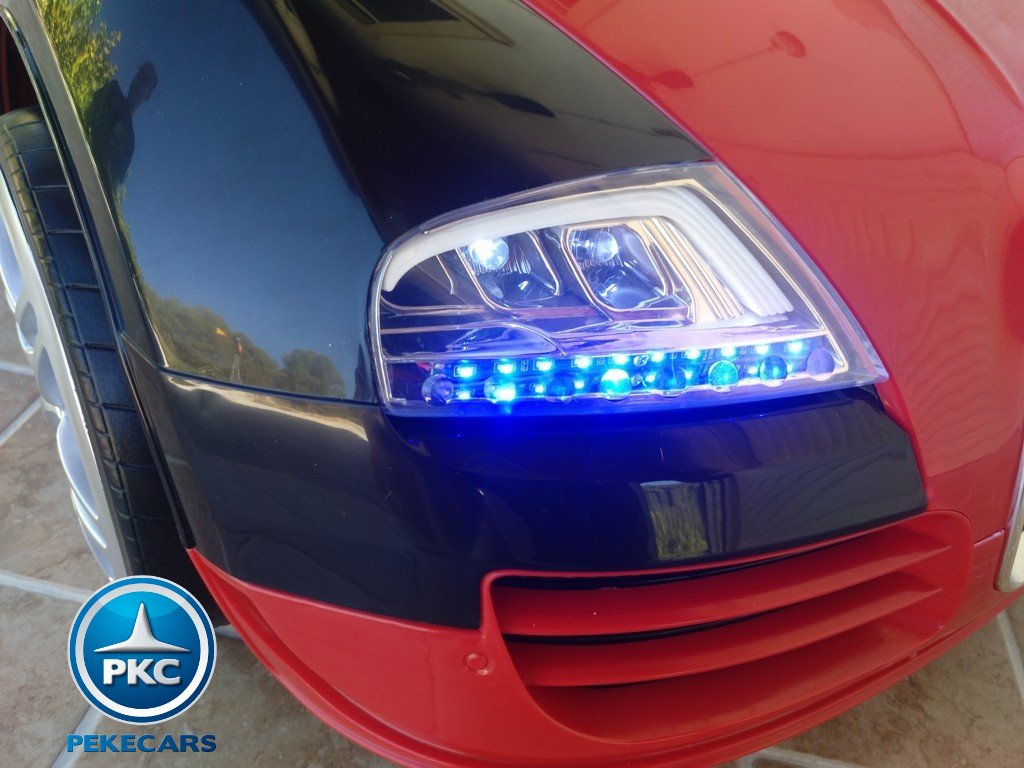 Coche electrico Infantil Bugatti Veyron Style Rojo luces LED frontales