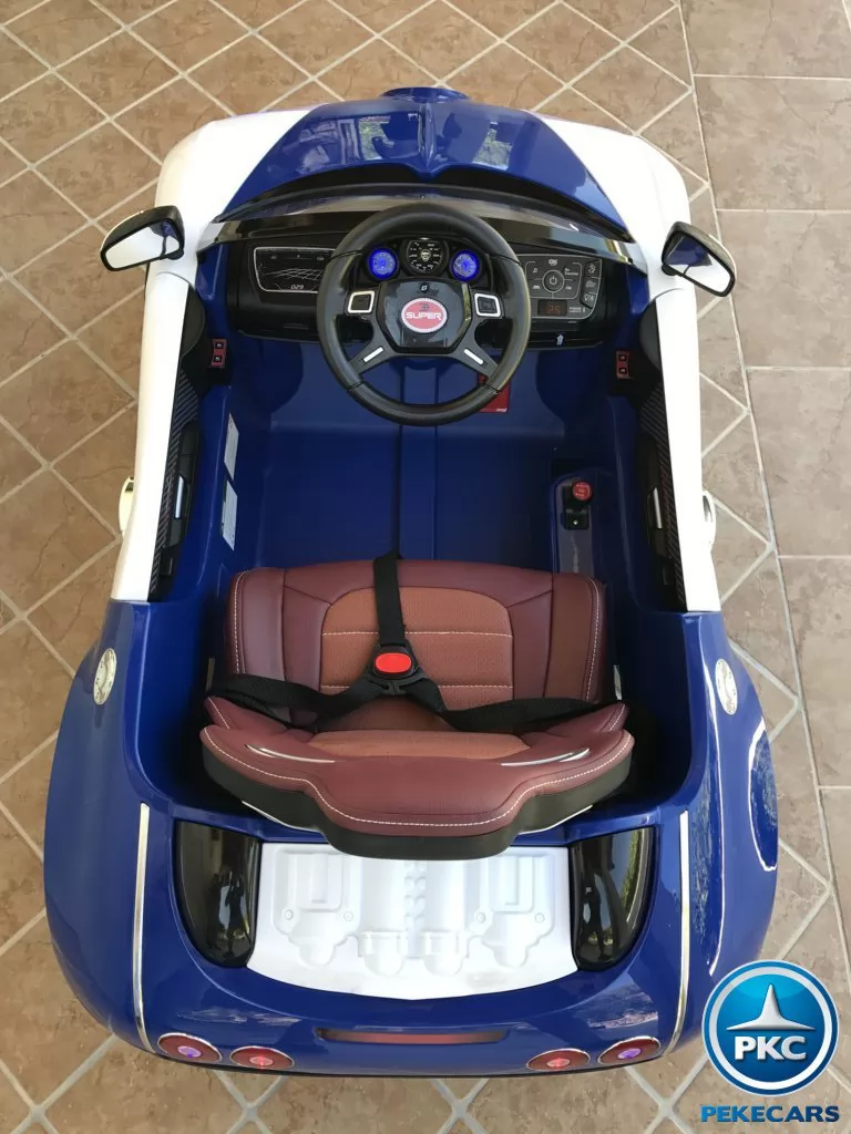 Coche electrico para niños Bugatti Veyron Style Azul detalles del interior