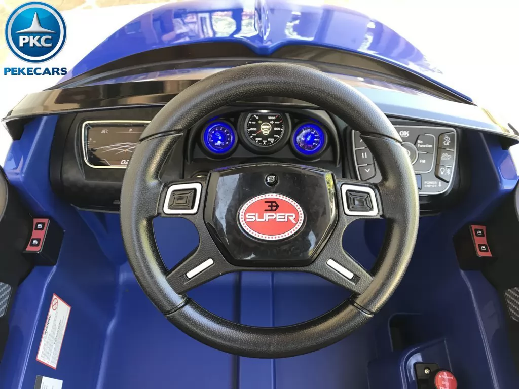 Coche electrico Infantil Bugatti Veyron Style Azul volante con musica y claxon