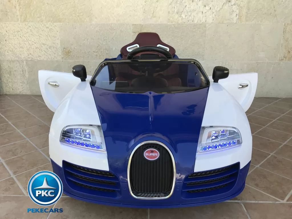 Coche electrico para niños Bugatti Veyron Style Azul vista frontal