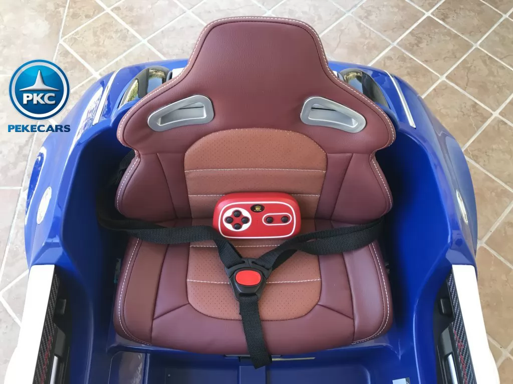 Coche electrico Infantil Bugatti Veyron Style Azul asiento acolchado en piel