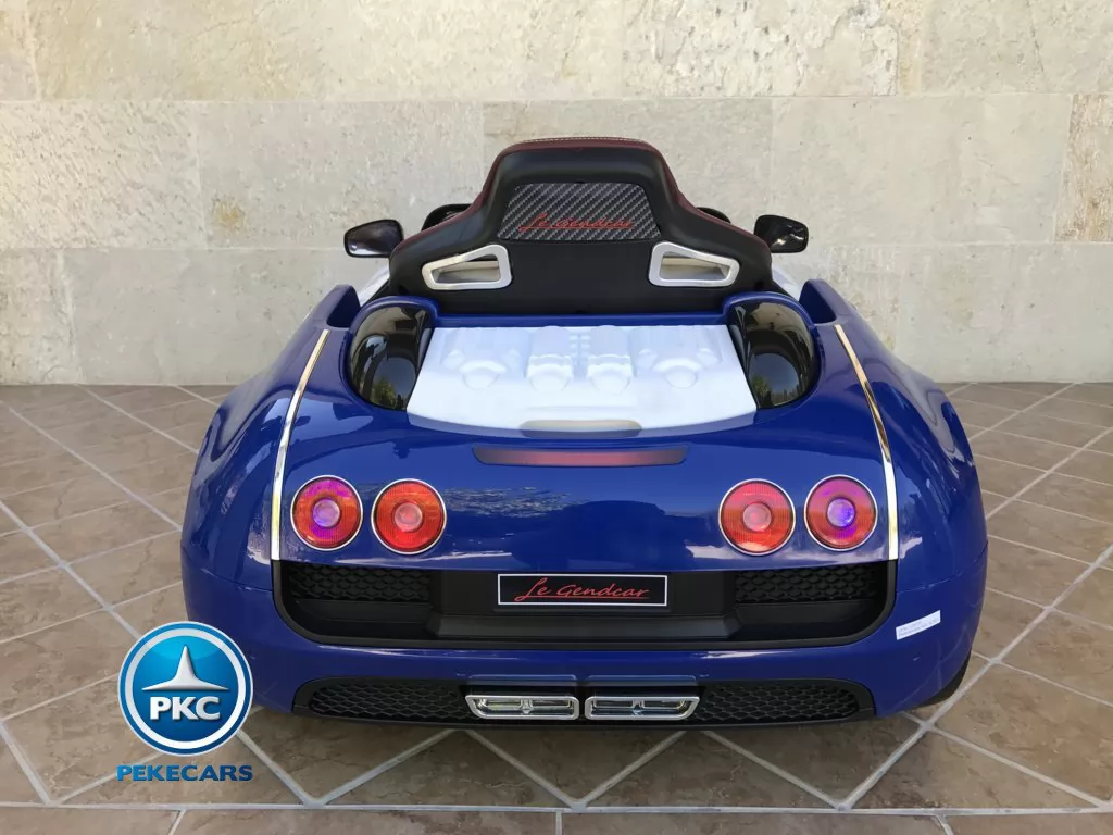 Coche electrico para niños Bugatti Veyron Style Azul vista trasera