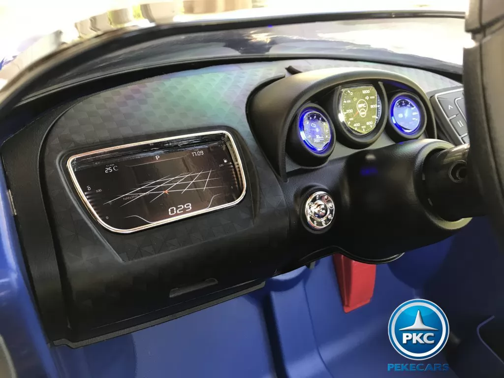 Coche electrico Infantil Bugatti Veyron Style Azul salpicadero iluminado