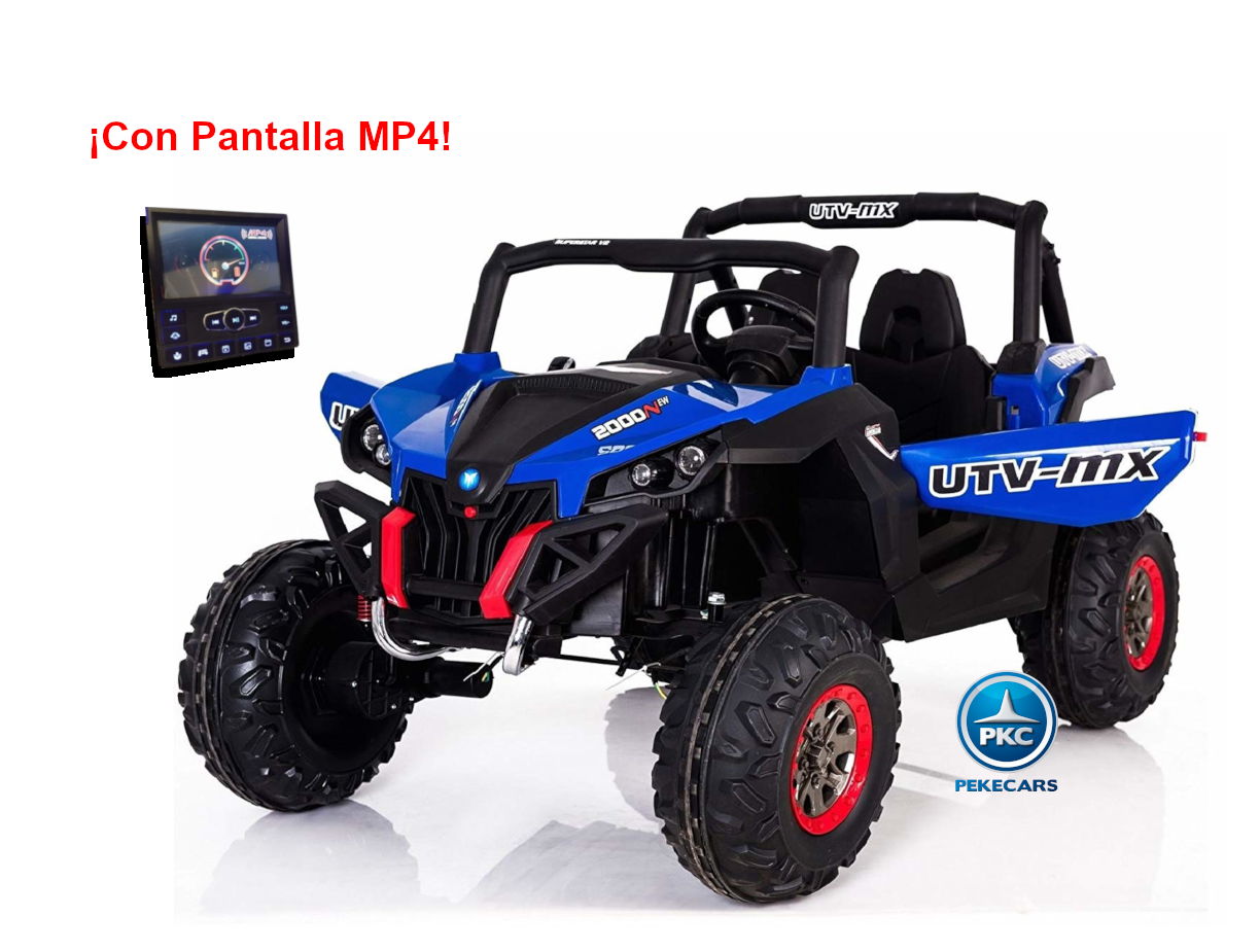 Coche electrico para niños Buggy UTV Azul vista principal