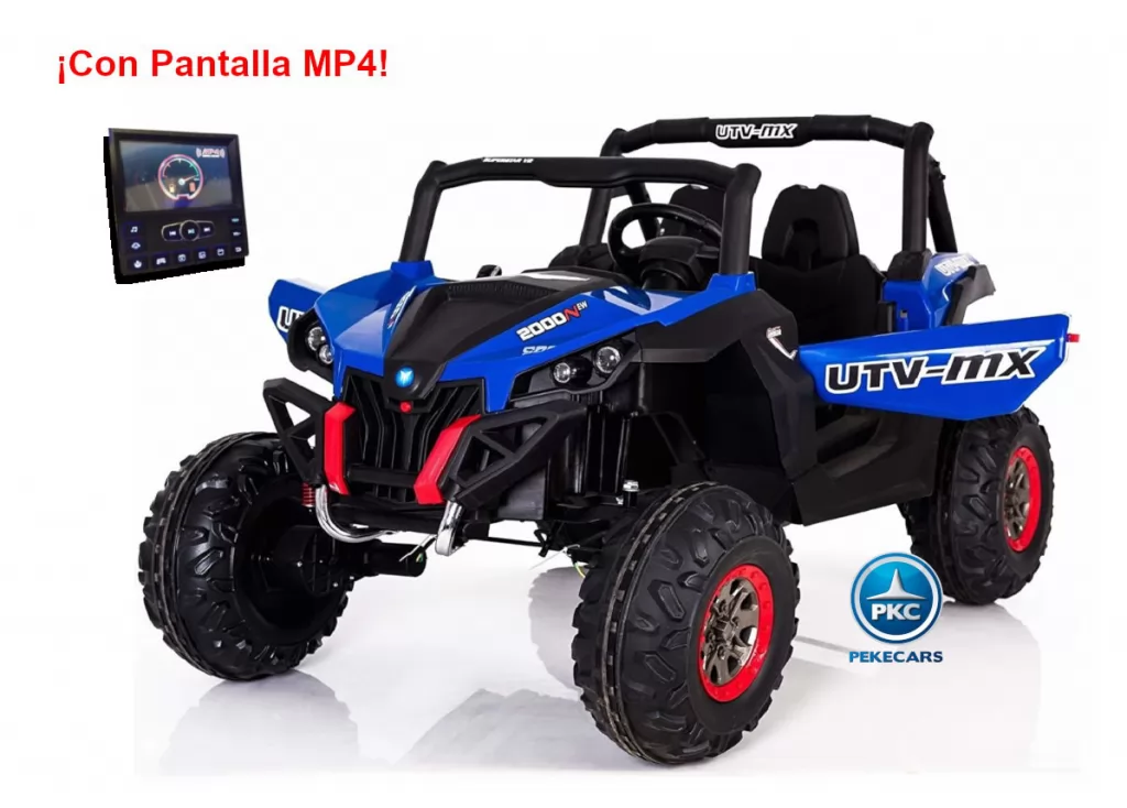 Coche electrico para niños Buggy UTV Azul vista principal