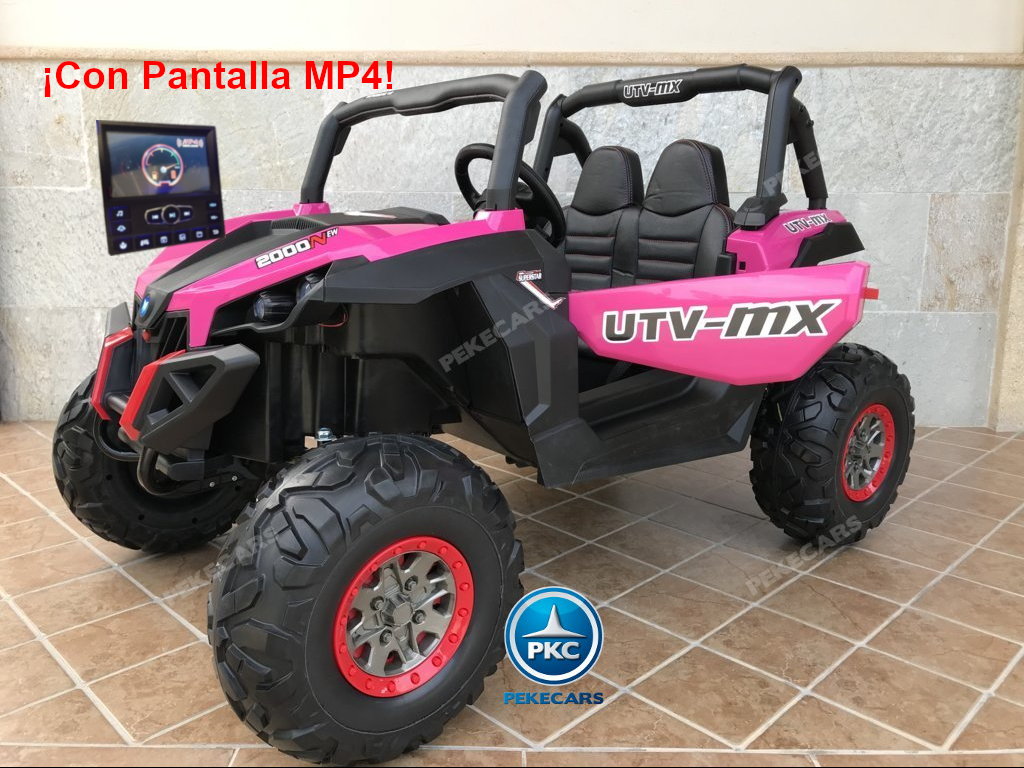 Coche electrico para niños Buggy UTV Rosa vista principal