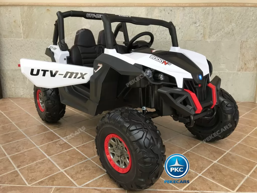 Coche electrico para niños Buggy UTV Blanco con apertura de puertas