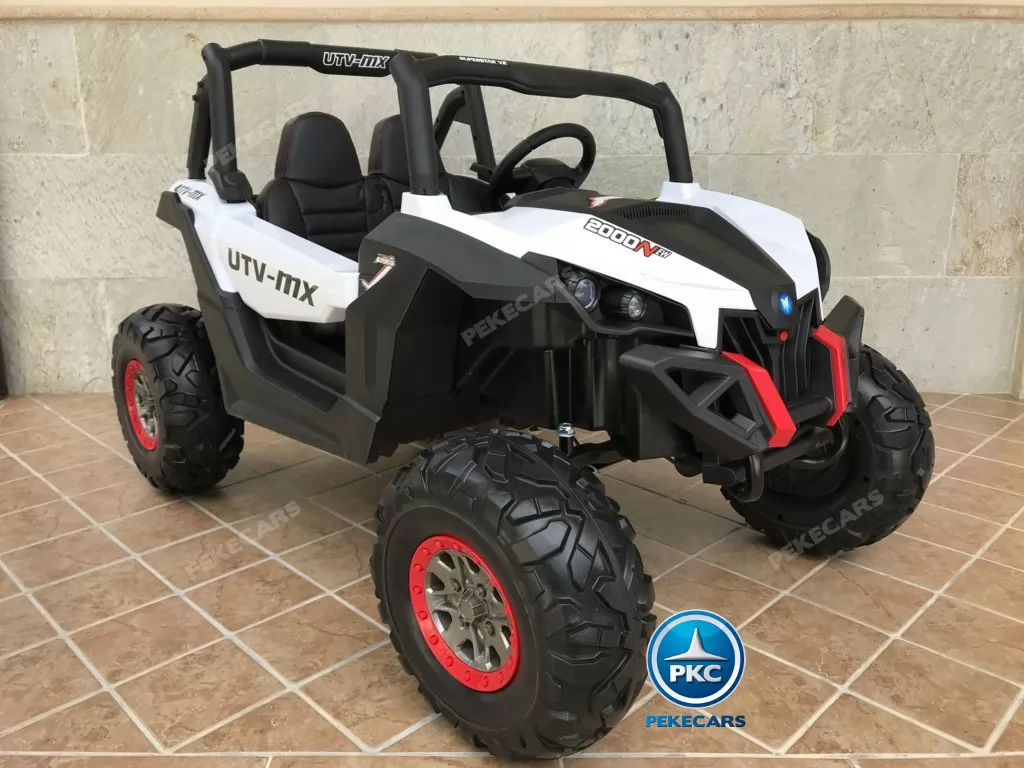 Coche electrico infantil Buggy UTV Blanco con cuentacuentos en ingles