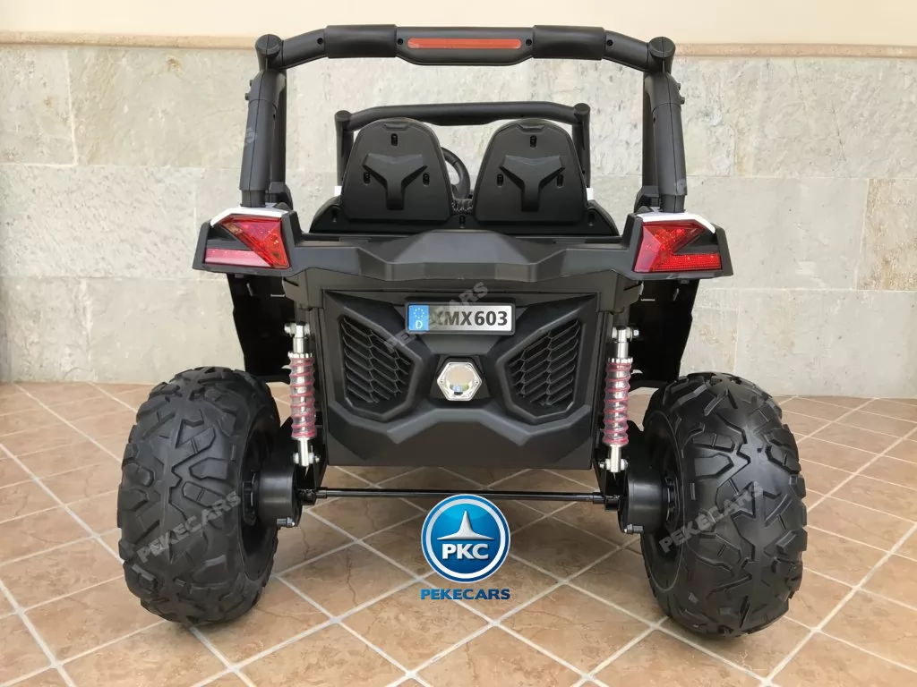 Coche electrico infantil Buggy UTV Blanco vista trasera