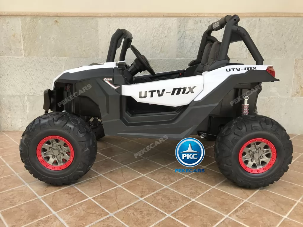 Coche electrico para niños Buggy UTV Blanco con barra antivuelcos