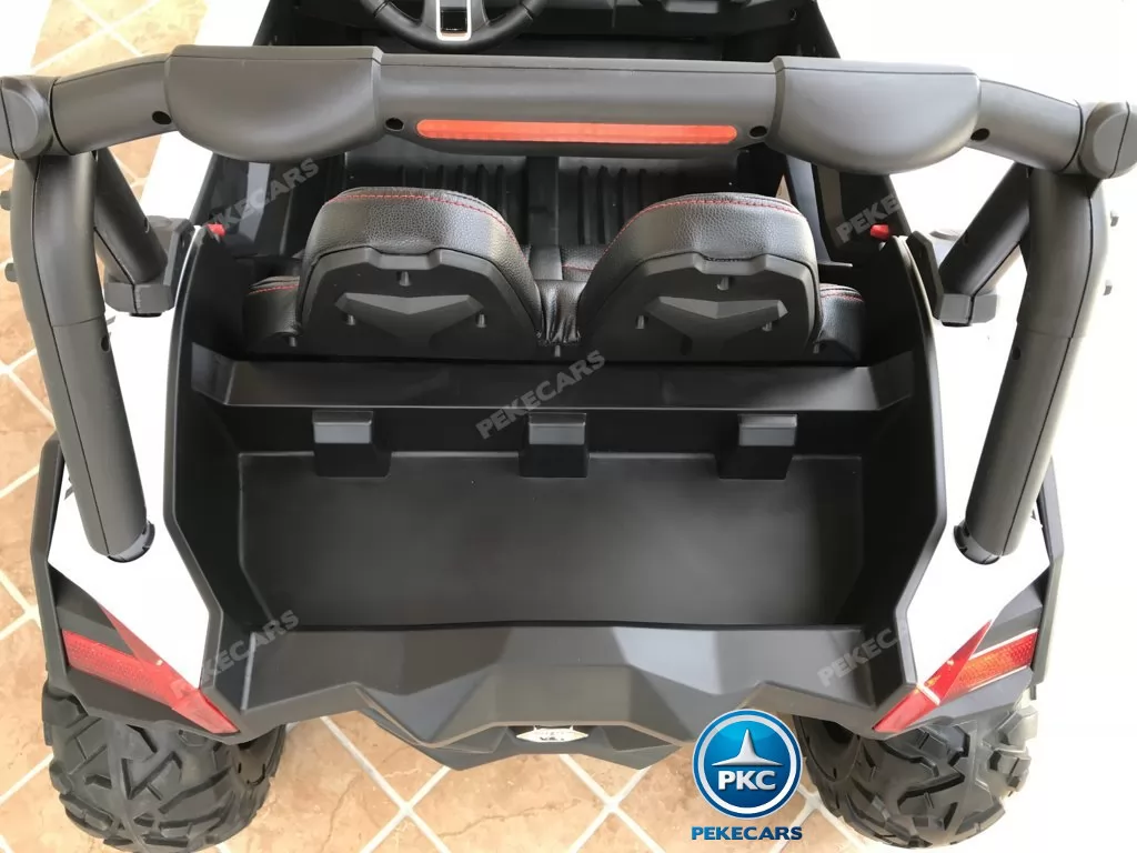 Coche electrico para niños Buggy UTV Blanco con maletero trasero