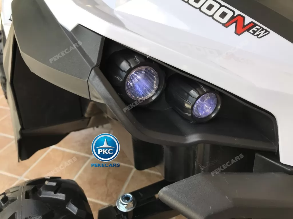 Coche electrico infantil Buggy UTV Blanco luces LED delanteras