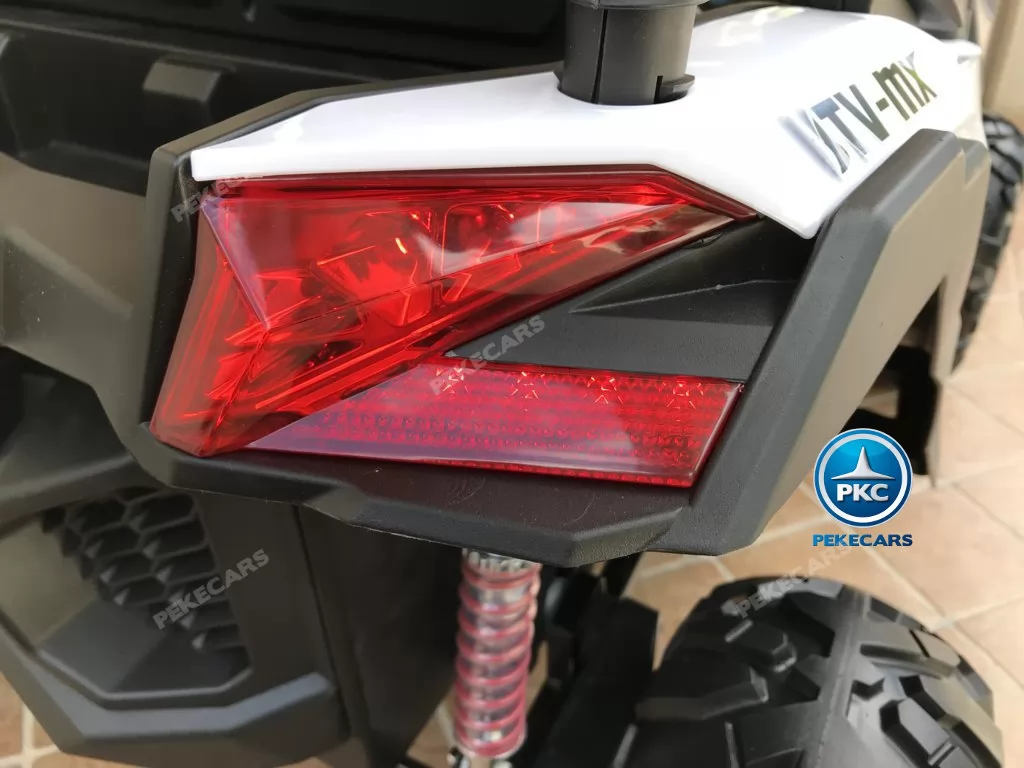 Coche electrico para niños Buggy UTV Blanco luces LED traseras
