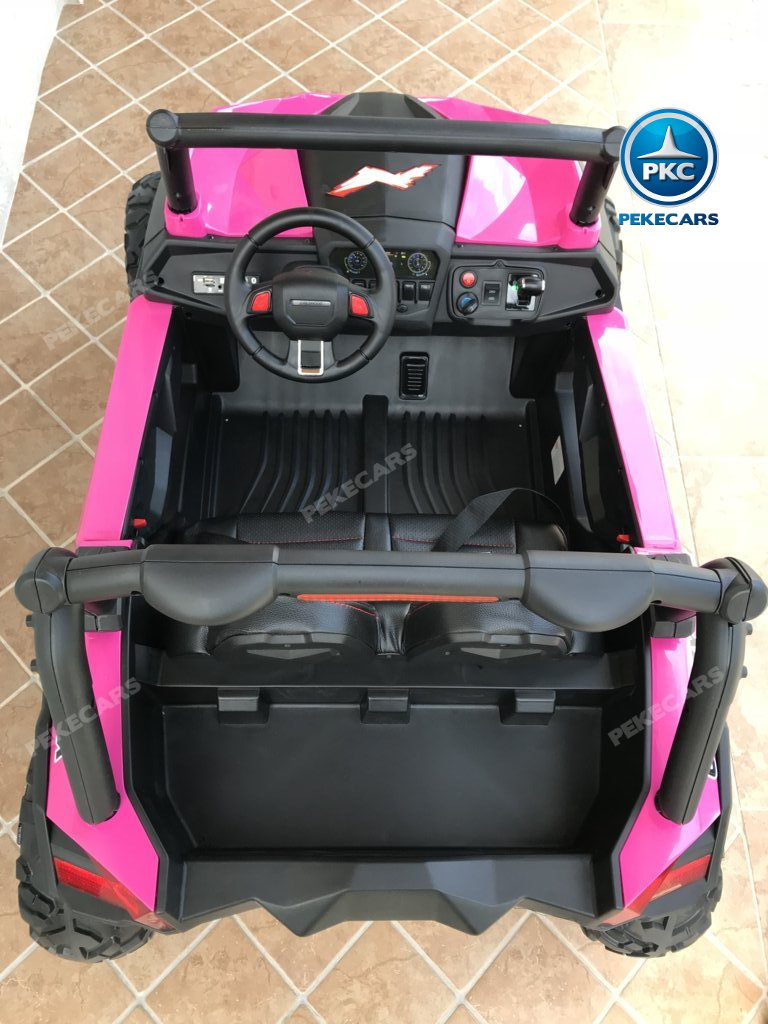 Coche electrico para niños Buggy UTV Rosa con barra antivuelcos