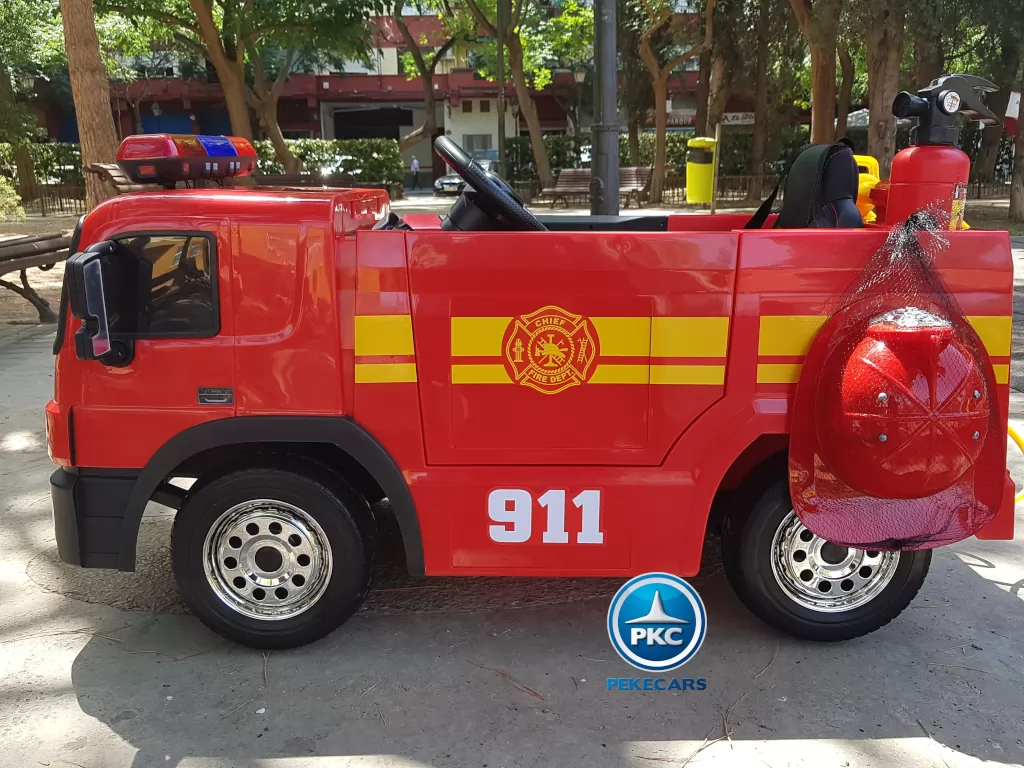 Camion de bomberos infantil de 1 plaza Rojo